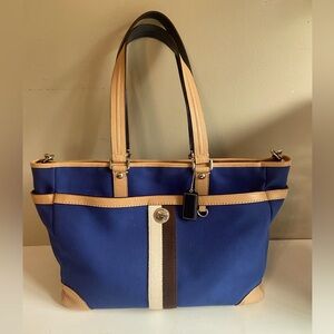 Coach Voyager signature multifunction tote diaper leather canvas bag